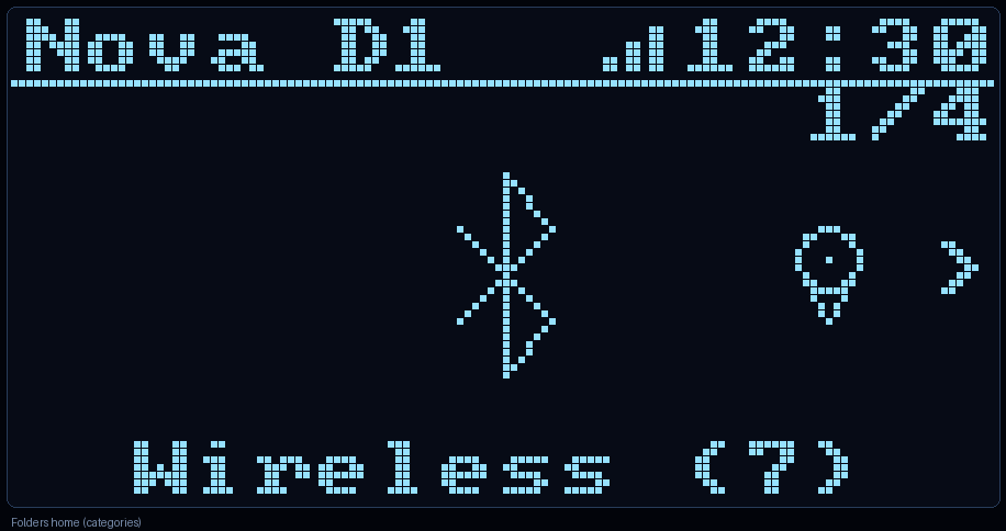 Nova D1 home — category folders